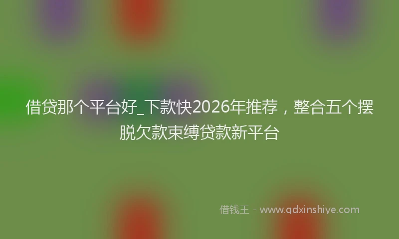 借贷那个平台好_下款快2026年推荐，整合五个摆脱欠款束缚贷款新平台