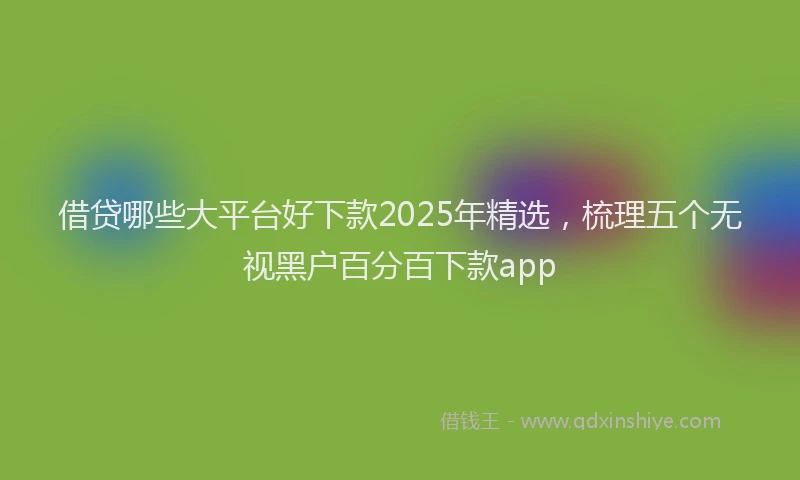 借贷哪些大平台好下款2025年精选，梳理五个无视黑户百分百下款app