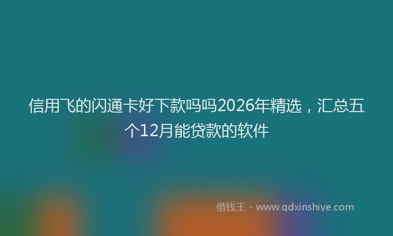 信用飞的闪通卡好下款吗吗2026年精选，汇总五个12月能贷款的软件