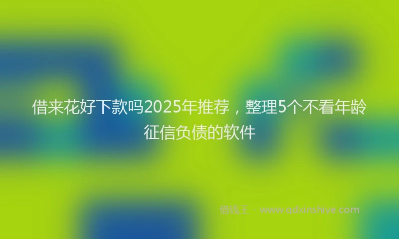 借来花好下款吗2025年推荐，整理5个不看年龄征信负债的软件