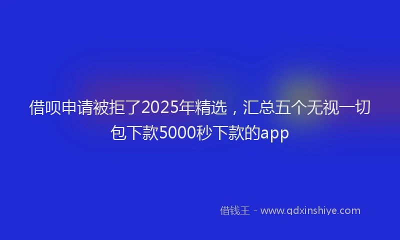 借呗申请被拒了2025年精选,汇总五个无视一切包下款5000秒下款的app
