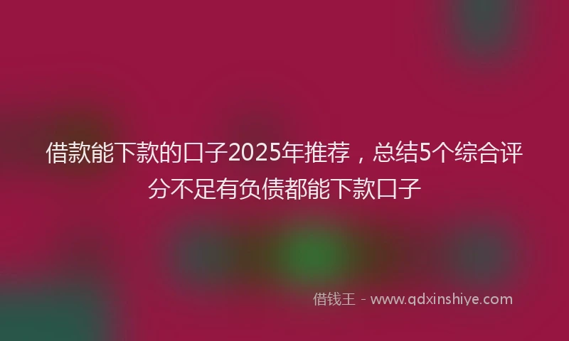 借款能下款的口子2025年推荐，总结5个综合评分不足有负债都能下款口子