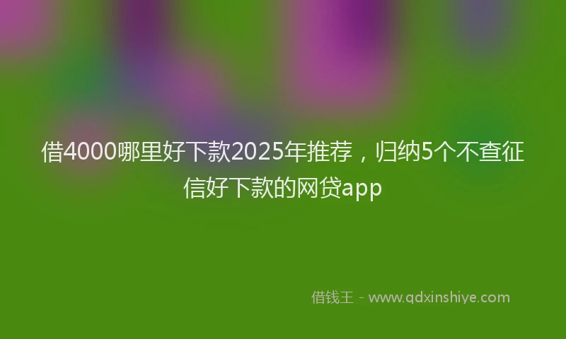 借4000哪里好下款2025年推荐，归纳5个不查征信好下款的网贷app