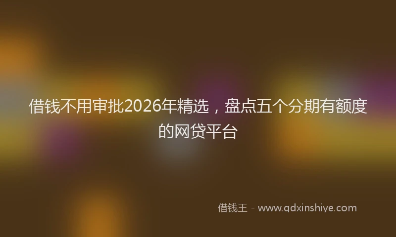 借钱不用审批2026年精选，盘点五个分期有额度的网贷平台