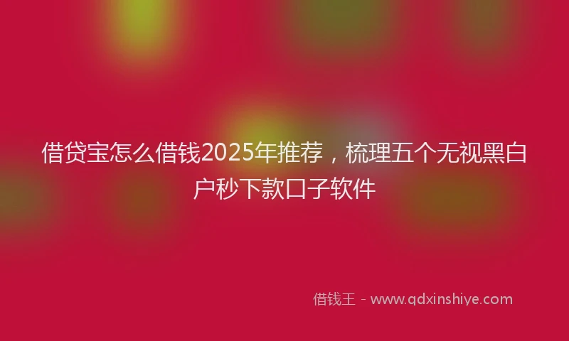 借贷宝怎么借钱2025年推荐,梳理五个无视黑白户秒下款口子软件