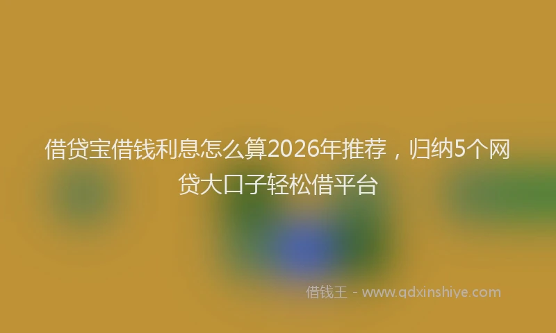 借贷宝借钱利息怎么算2026年推荐,归纳5个网贷大口子轻松借平台