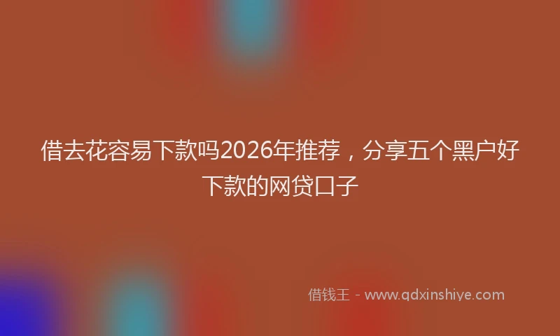 借去花容易下款吗2026年推荐,分享五个黑户好下款的网贷口子