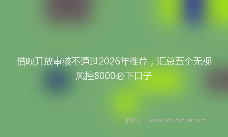 借呗开放审核不通过2026年推荐,汇总五个无视风控8000必下口子