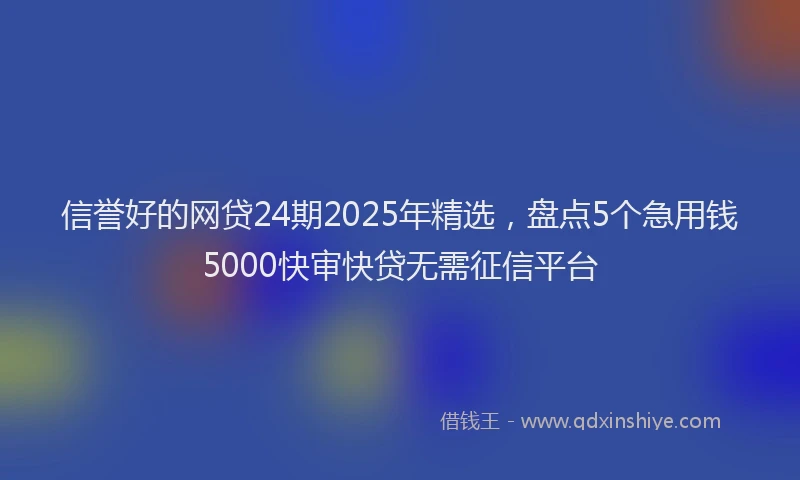 信誉好的网贷24期2025年精选，盘点5个急用钱5000快审快贷无需征信平台