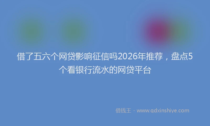 借了五六个网贷影响征信吗2026年推荐，盘点5个看银行流水的网贷平台