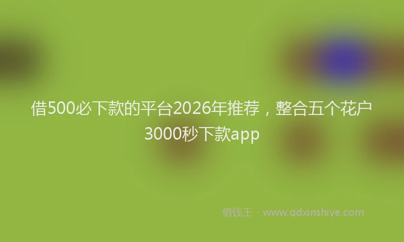 借500必下款的平台2026年推荐，整合五个花户3000秒下款app