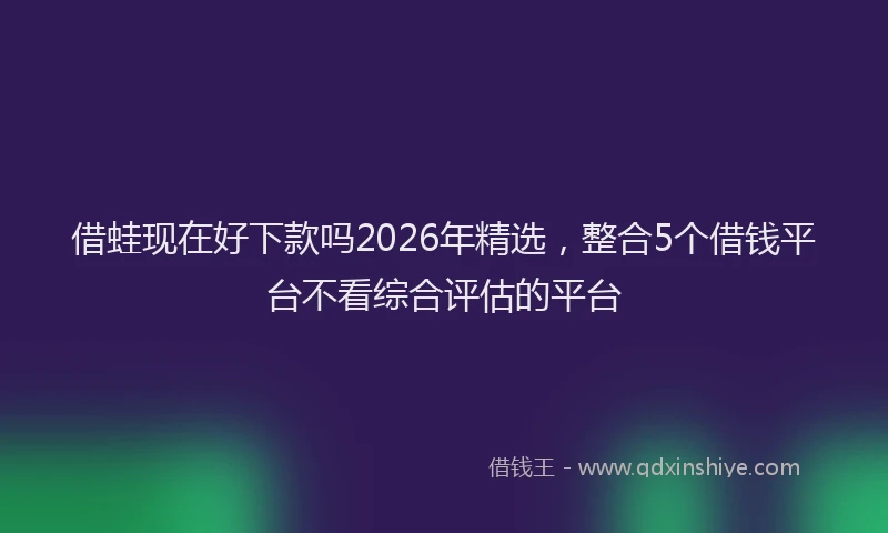 借蛙现在好下款吗2026年精选，整合5个借钱平台不看综合评估的平台