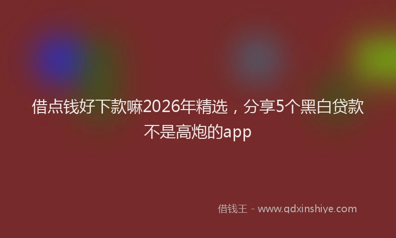 借点钱好下款嘛2026年精选,分享5个黑白贷款不是高炮的app