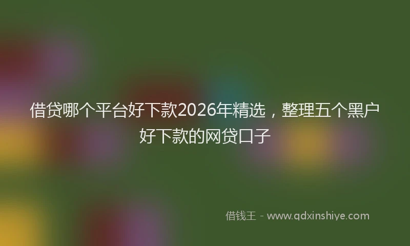 借贷哪个平台好下款2026年精选，整理五个黑户好下款的网贷口子