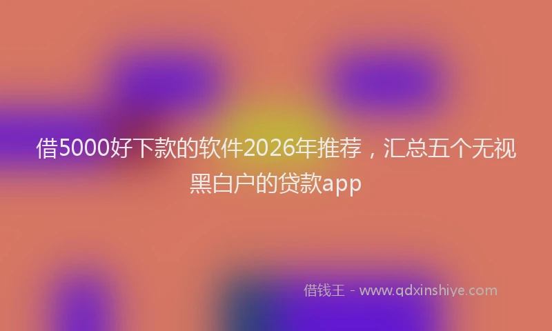 借5000好下款的软件2026年推荐,汇总五个无视黑白户的贷款app