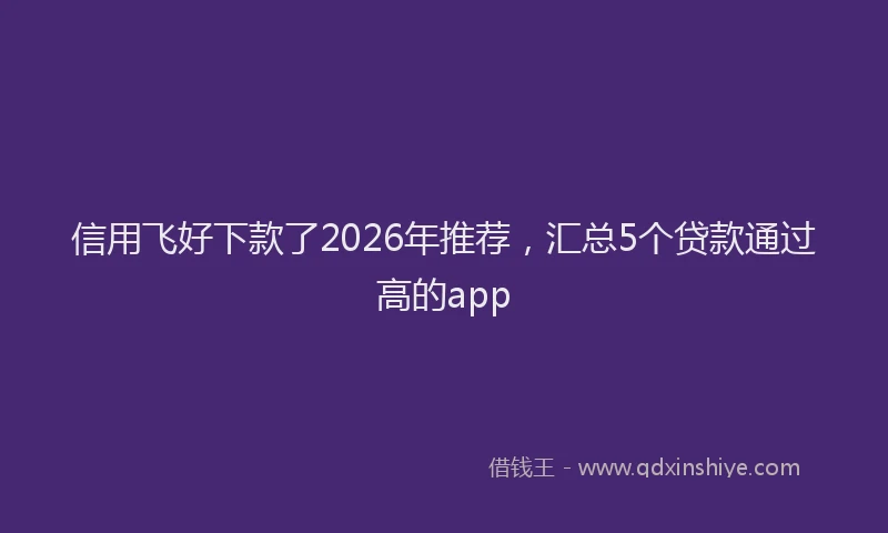 信用飞好下款了2026年推荐，汇总5个贷款通过高的app