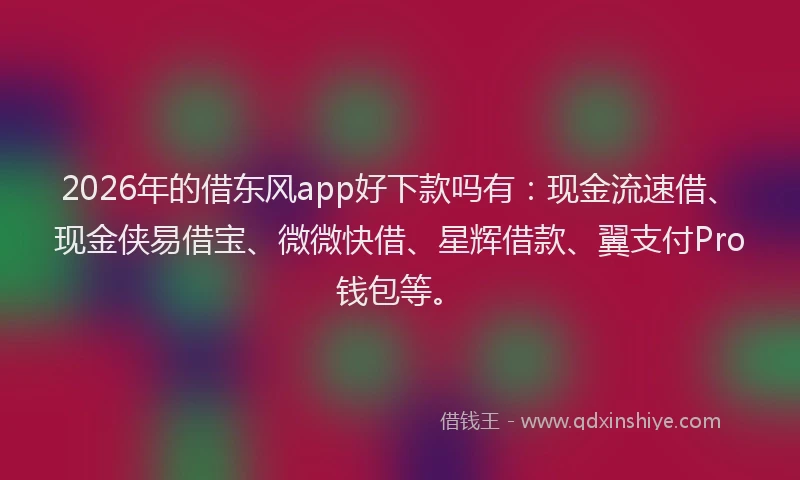 2026年的借东风app好下款吗有：现金流速借、现金侠易借宝、微微快借、星辉借款、翼支付Pro钱包等。