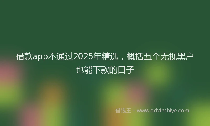 借款app不通过2025年精选，概括五个无视黑户也能下款的口子