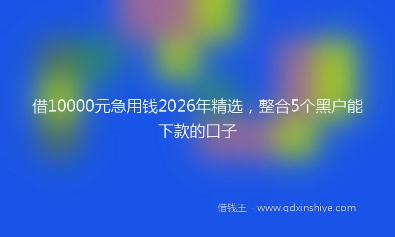 借10000元急用钱2026年精选，整合5个黑户能下款的口子