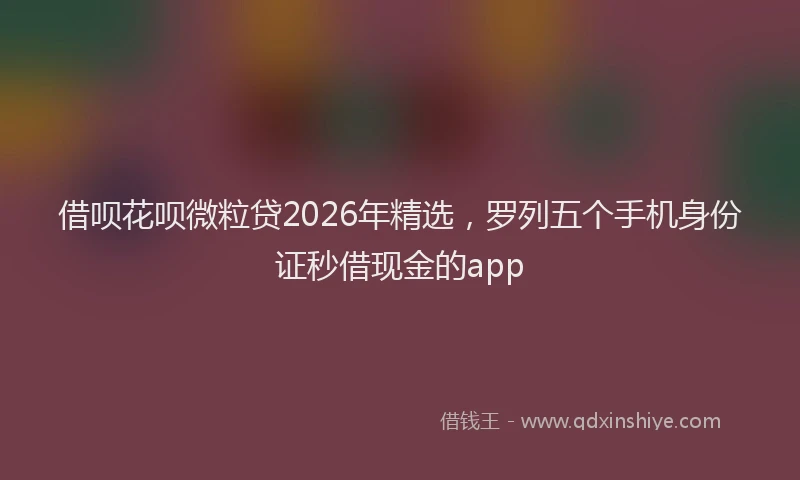 借呗花呗微粒贷2026年精选,罗列五个手机身份证秒借现金的app