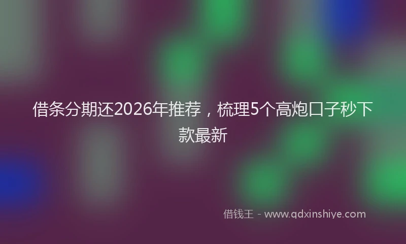 借条分期还2026年推荐，梳理5个高炮口子秒下款最新