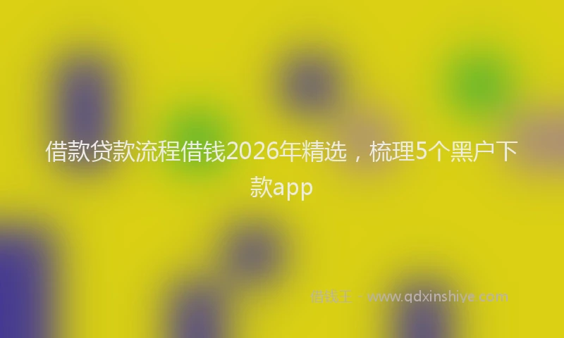 借款贷款流程借钱2026年精选，梳理5个黑户下款app