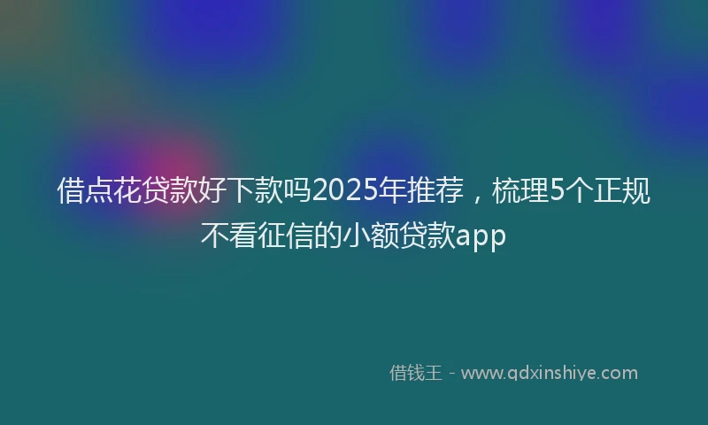 借点花贷款好下款吗2025年推荐，梳理5个正规不看征信的小额贷款app