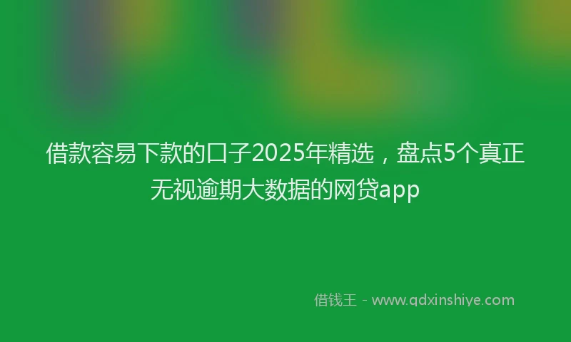 借款容易下款的口子2025年精选，盘点5个真正无视逾期大数据的网贷app