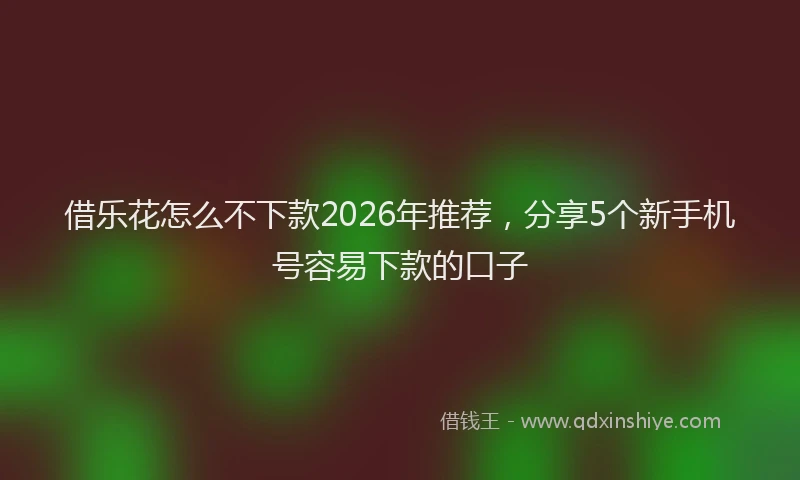 借乐花怎么不下款2026年推荐,分享5个新手机号容易下款的口子
