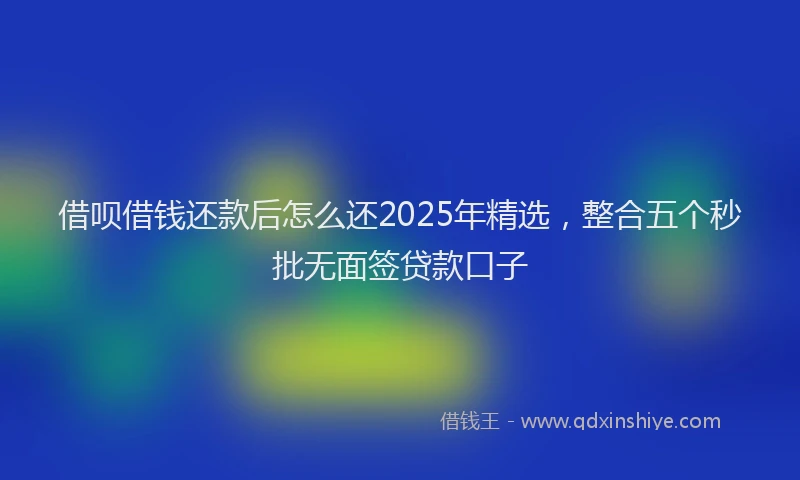 借呗借钱还款后怎么还2025年精选，整合五个秒批无面签贷款口子
