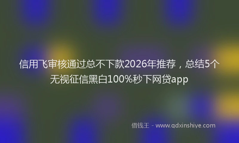 信用飞审核通过总不下款2026年推荐,总结5个无视征信黑白100%秒下网贷app