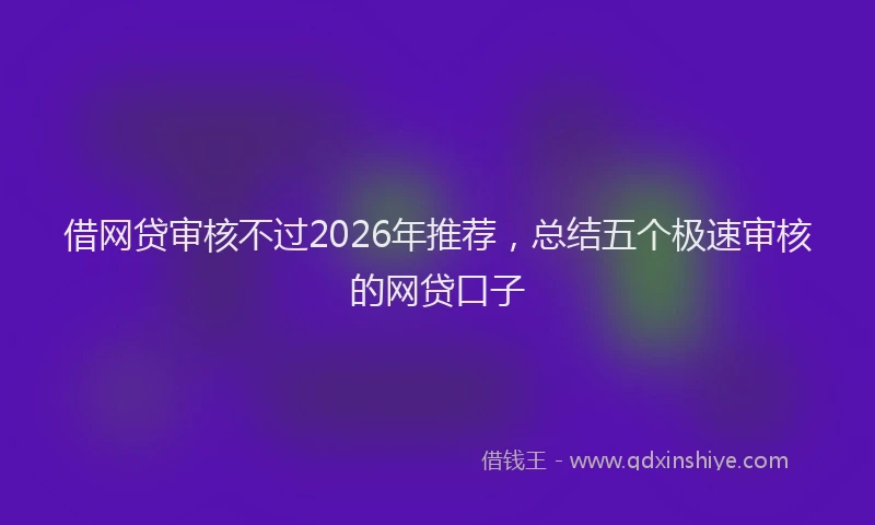 借网贷审核不过2026年推荐，总结五个极速审核的网贷口子