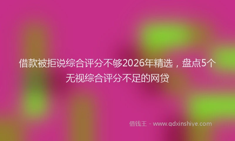 借款被拒说综合评分不够2026年精选，盘点5个无视综合评分不足的网贷