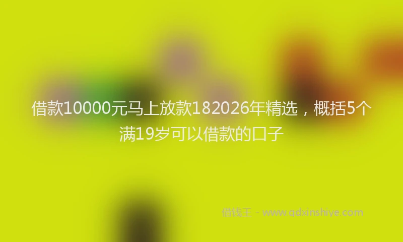 借款10000元马上放款182026年精选，概括5个满19岁可以借款的口子