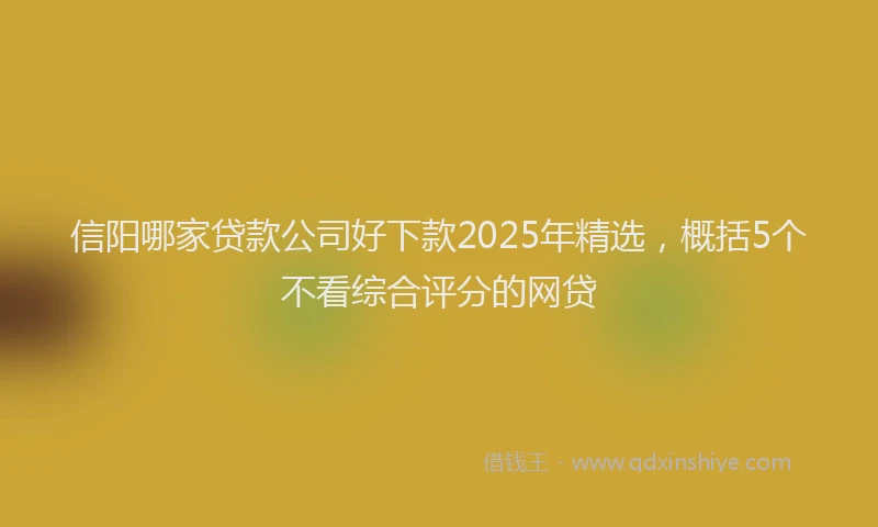 信阳哪家贷款公司好下款2025年精选，概括5个不看综合评分的网贷