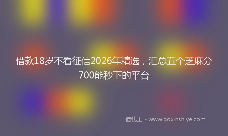 借款18岁不看征信2026年精选，汇总五个芝麻分700能秒下的平台