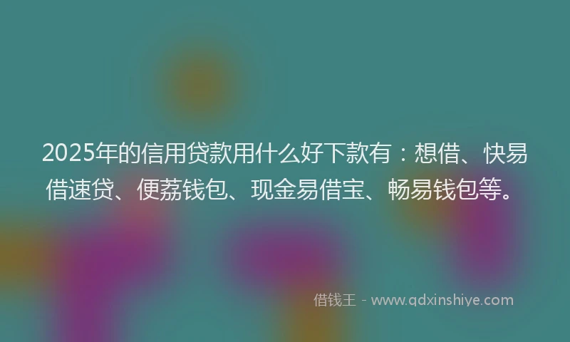 2025年的信用贷款用什么好下款有：想借、快易借速贷、便荔钱包、现金易借宝、畅易钱包等。