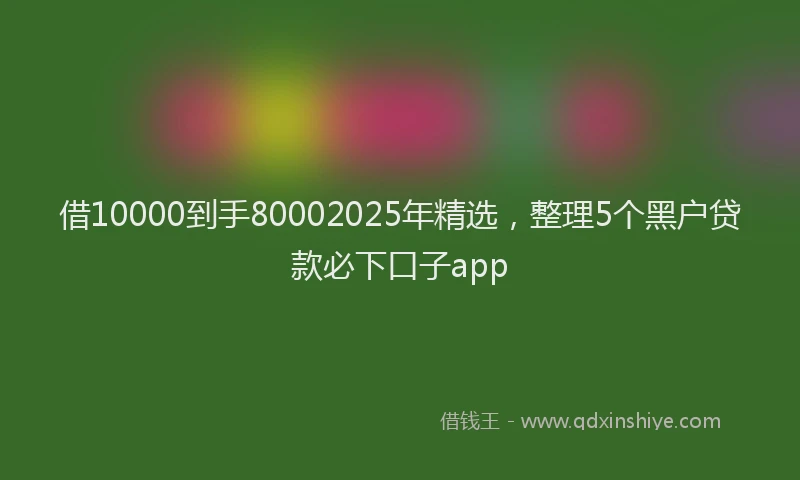 借10000到手80002025年精选，整理5个黑户贷款必下口子app