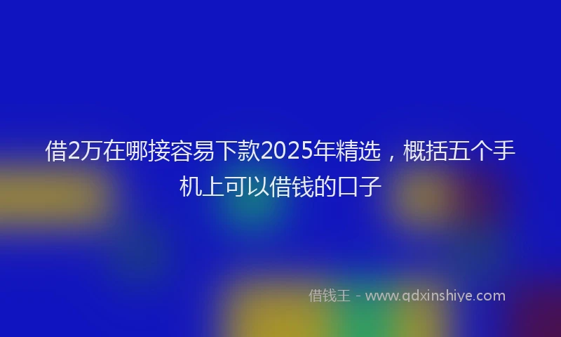 借2万在哪接容易下款2025年精选,概括五个手机上可以借钱的口子