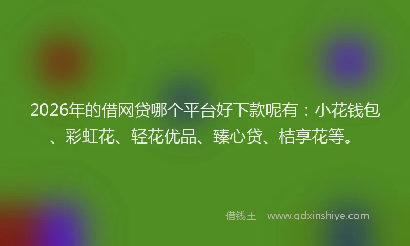 2026年的借网贷哪个平台好下款呢有：小花钱包、彩虹花、轻花优品、臻心贷、桔享花等。