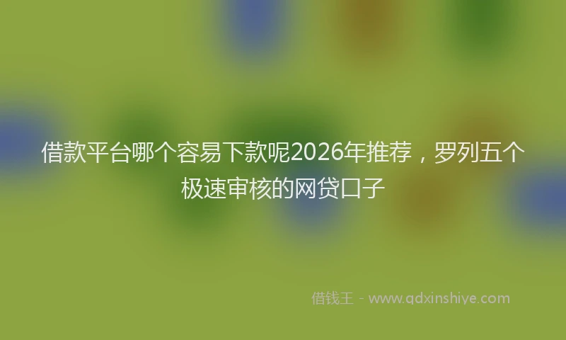 借款平台哪个容易下款呢2026年推荐，罗列五个极速审核的网贷口子