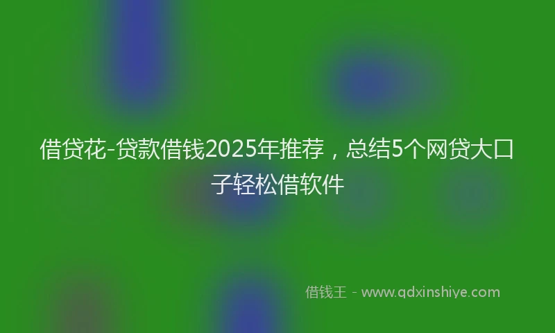 借贷花-贷款借钱2025年推荐，总结5个网贷大口子轻松借软件