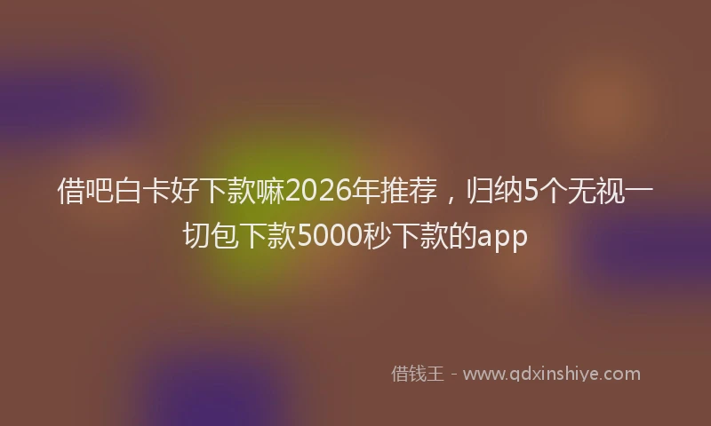 借吧白卡好下款嘛2026年推荐,归纳5个无视一切包下款5000秒下款的app