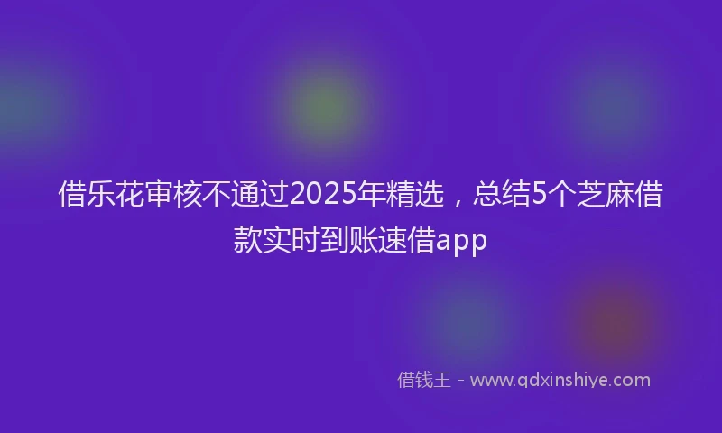 借乐花审核不通过2025年精选，总结5个芝麻借款实时到账速借app