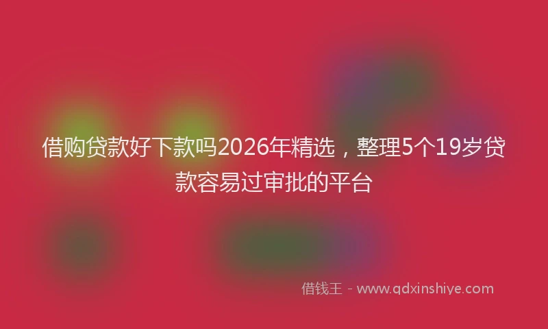 借购贷款好下款吗2026年精选，整理5个19岁贷款容易过审批的平台
