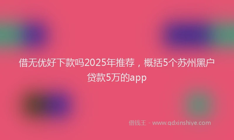 借无优好下款吗2025年推荐，概括5个苏州黑户贷款5万的app