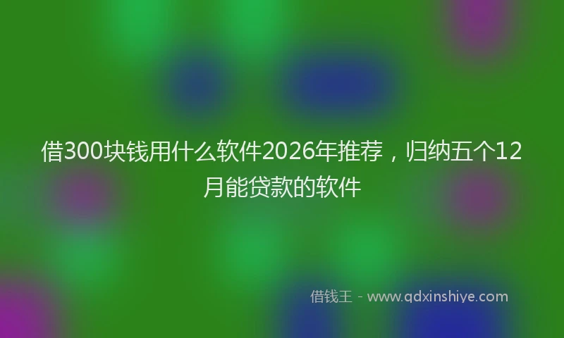 借300块钱用什么软件2026年推荐，归纳五个12月能贷款的软件