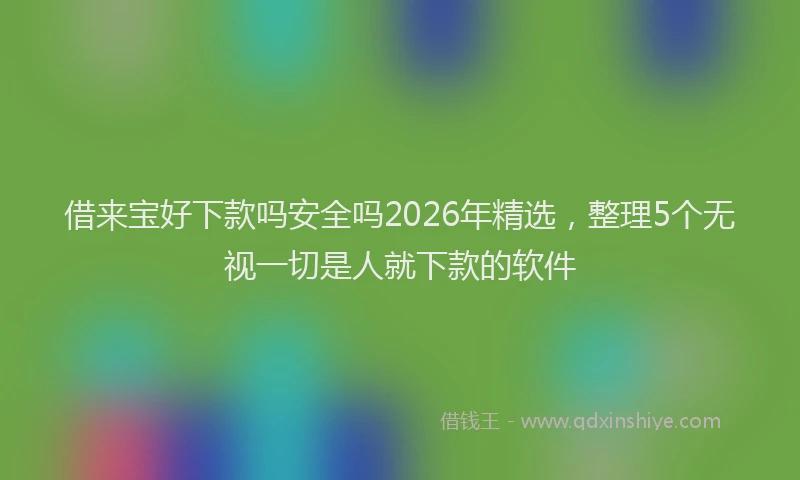 借来宝好下款吗安全吗2026年精选,整理5个无视一切是人就下款的软件