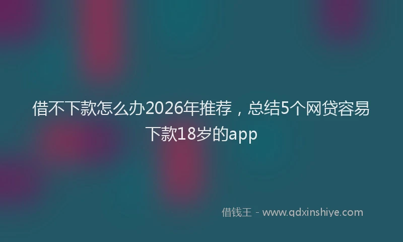 借不下款怎么办2026年推荐，总结5个网贷容易下款18岁的app