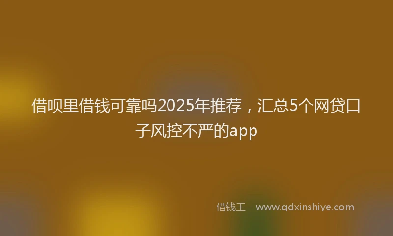 借呗里借钱可靠吗2025年推荐，汇总5个网贷口子风控不严的app